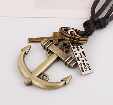 Unisex anchor plating alloy Necklaces