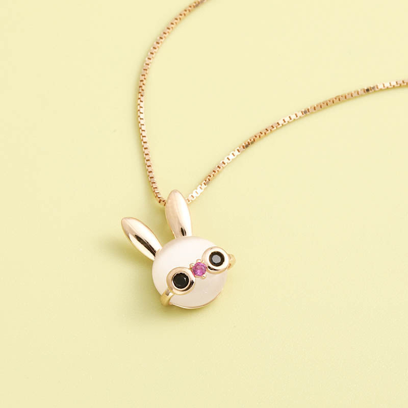 Cute rabbit light luxury niche 925 sterling silver necklace