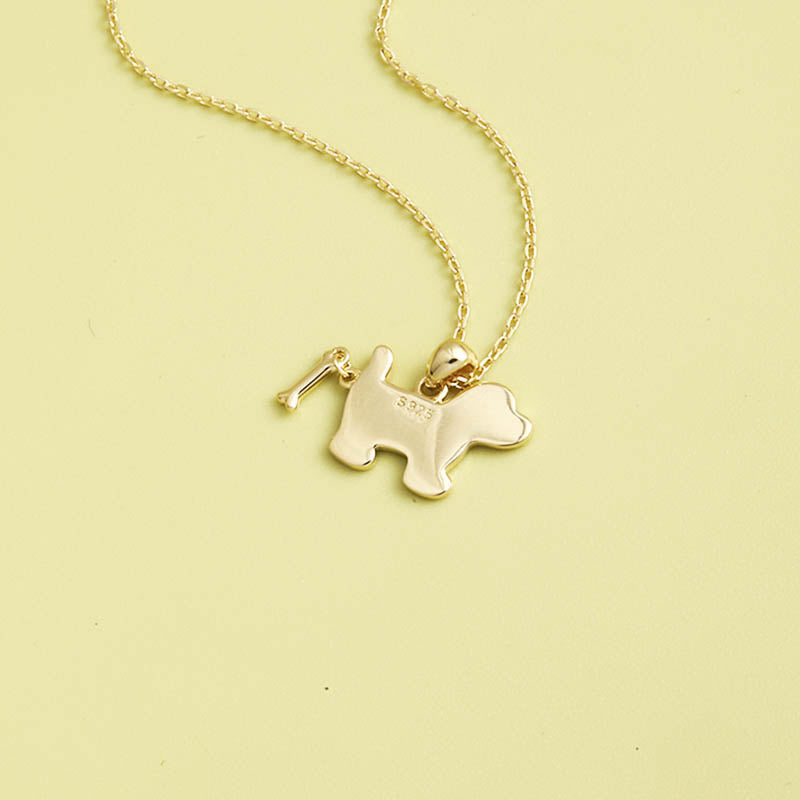 Simple Classic Puppy S925 Silver Necklace