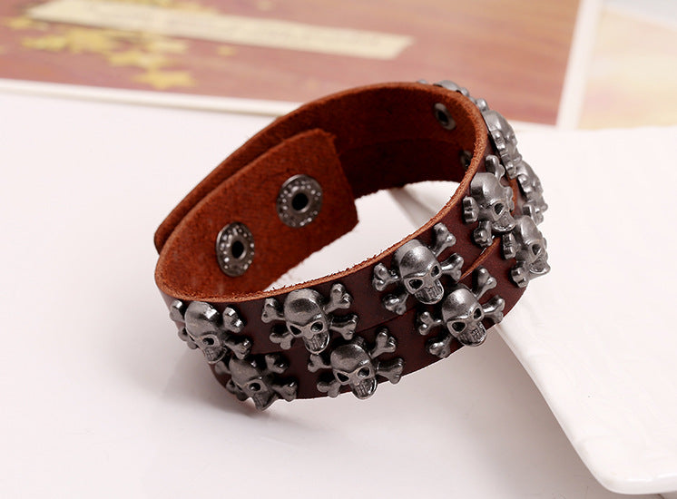 Leather Fashion Geometric bracelet (black) NHPK1667-black