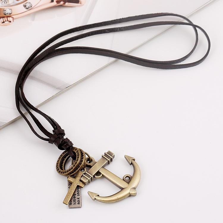 Unisex anchor plating alloy Necklaces