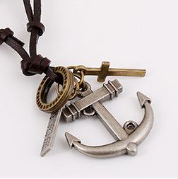 Unisex anchor plating alloy Necklaces