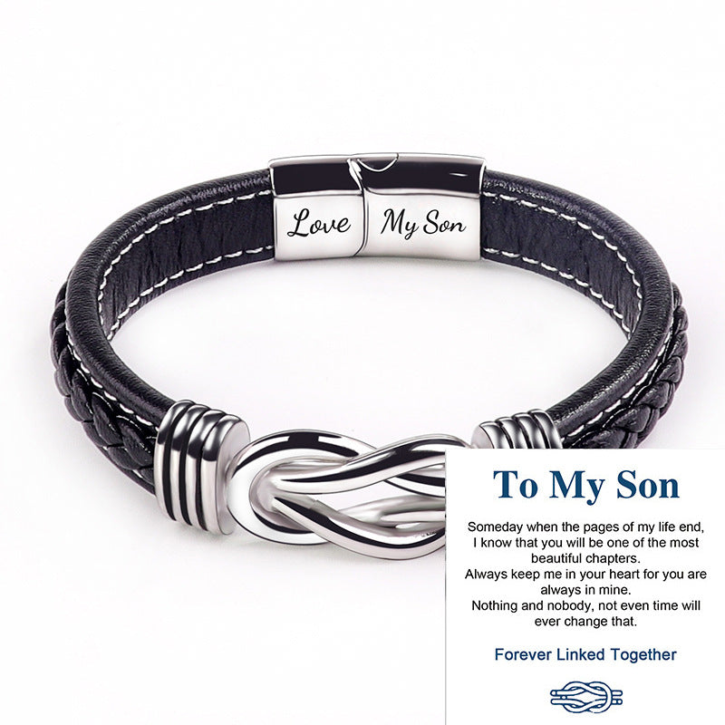 European and American Fashion Commuter Stainless Steel Leather Bracelet Lovemyson Magnetic Twist Stainless Steel Men's Bracelet