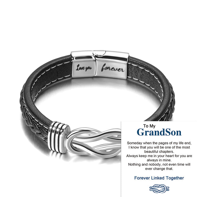 European and American Fashion Commuter Stainless Steel Leather Bracelet Lovemyson Magnetic Twist Stainless Steel Men's Bracelet