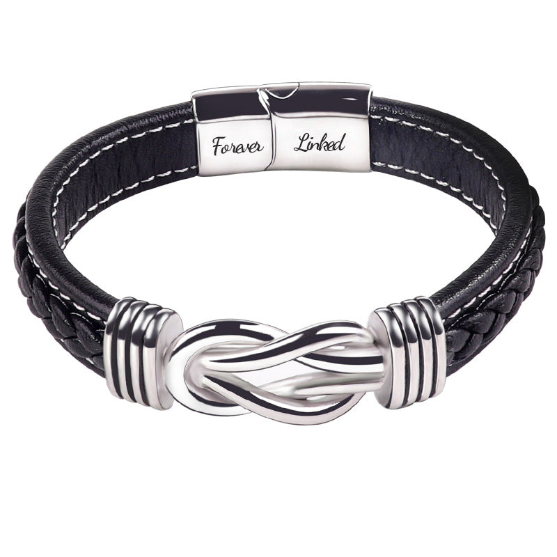 European and American Fashion Commuter Stainless Steel Leather Bracelet Lovemyson Magnetic Twist Stainless Steel Men's Bracelet
