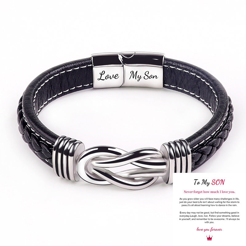European and American Fashion Commuter Stainless Steel Leather Bracelet Lovemyson Magnetic Twist Stainless Steel Men's Bracelet