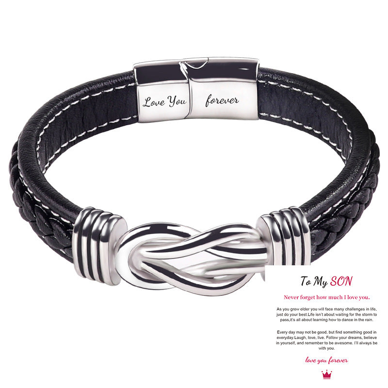 European and American Fashion Commuter Stainless Steel Leather Bracelet Lovemyson Magnetic Twist Stainless Steel Men's Bracelet