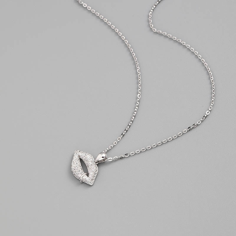 Classic Zirconium S925 Lips Pendant Necklace