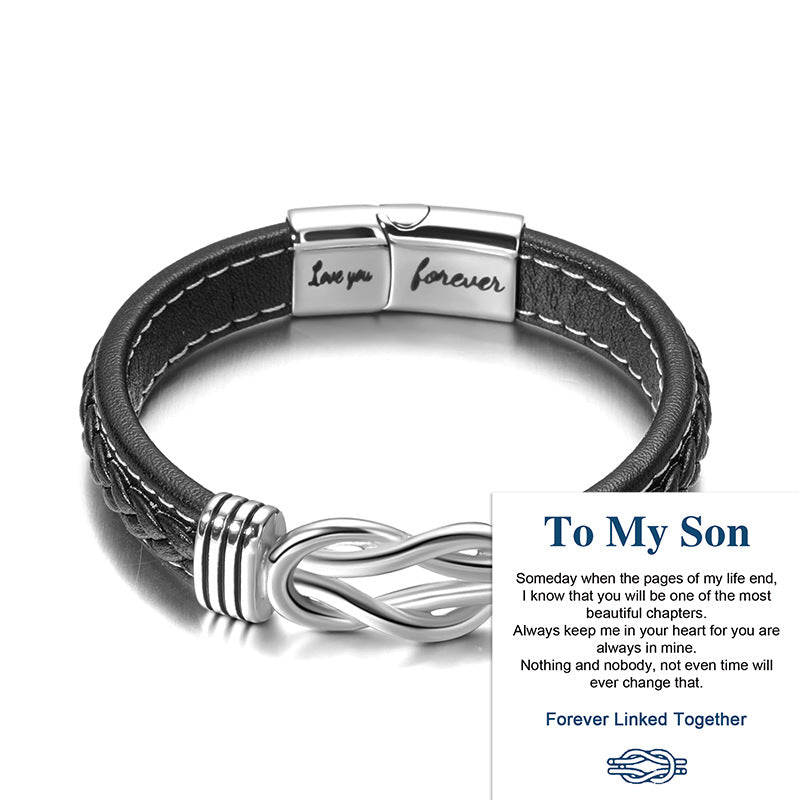 European and American Fashion Commuter Stainless Steel Leather Bracelet Lovemyson Magnetic Twist Stainless Steel Men's Bracelet
